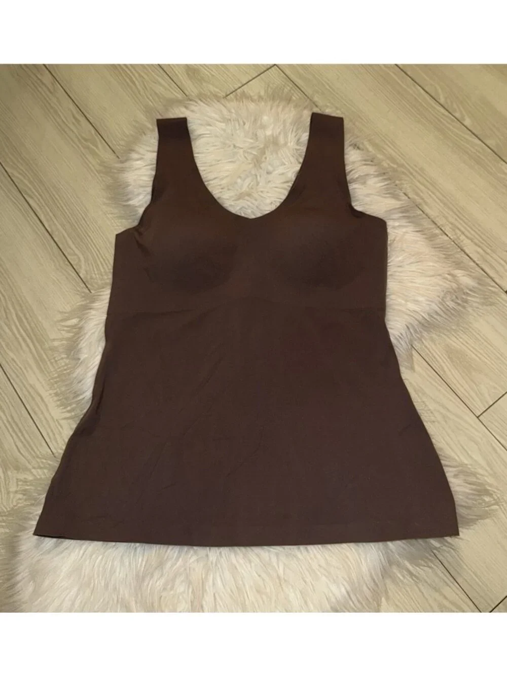 Knix Evolution V-Neck Camisole Tank Top Shapewear Lined WF Womens L Large Brown